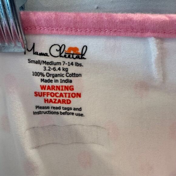 Lot of 2 Mama Cheetah Baby Girls Pink S/M 7-14 lbs Sleep Sacks Swaddle - Picture 6 of 14
